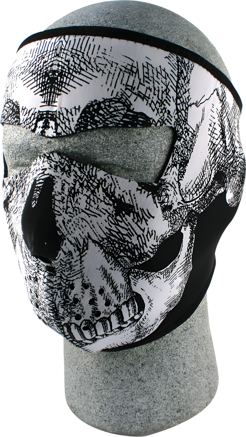 Zan Full Face Mask - Black/White Skull
