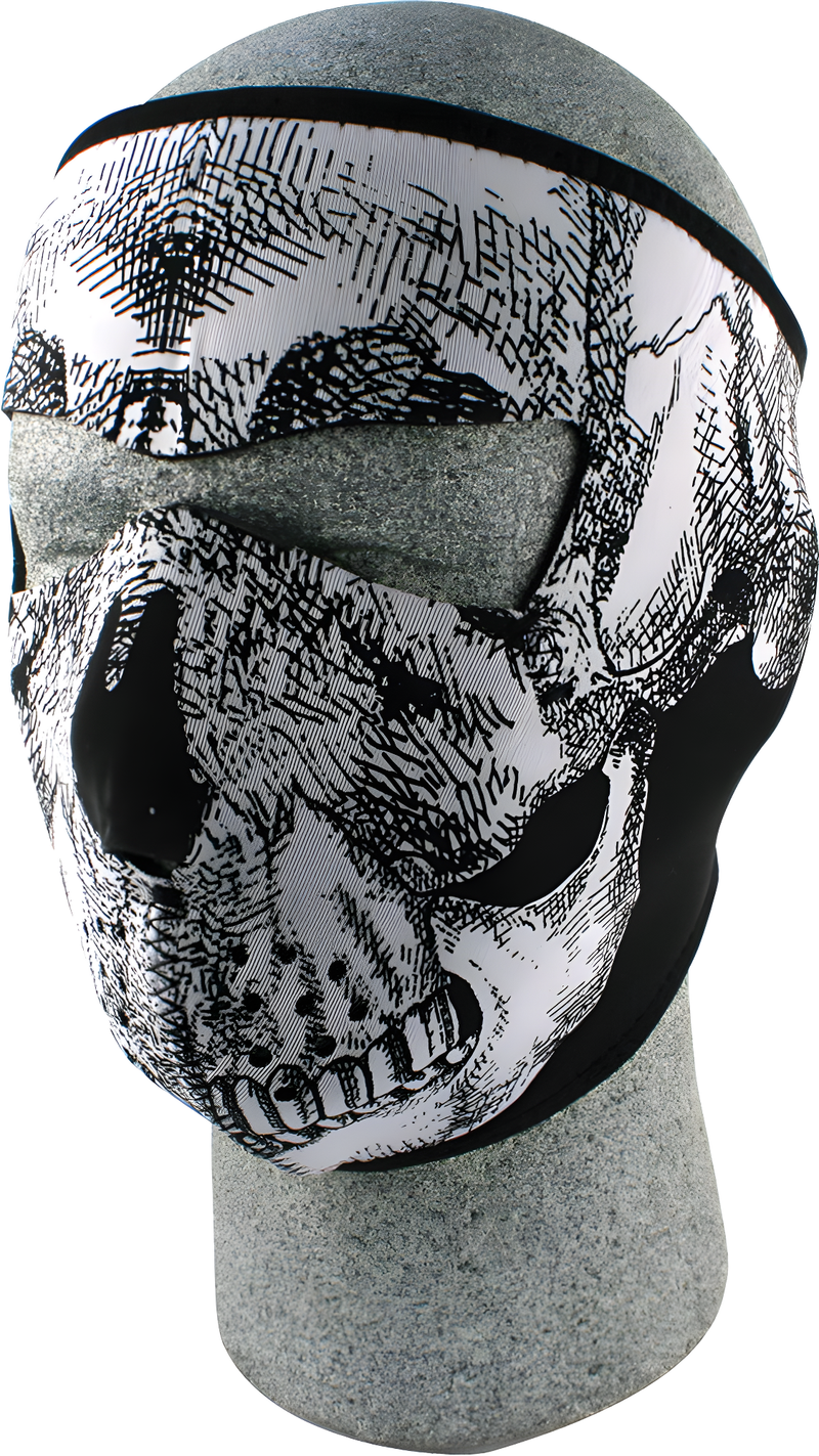 Zan Full Face Mask - Black/White Skull