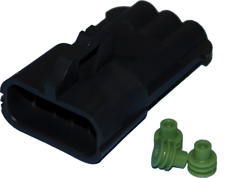 NAMZ Custom Cycle Delphi WeatherPack Male Connectors - 3-Wire Male Connector