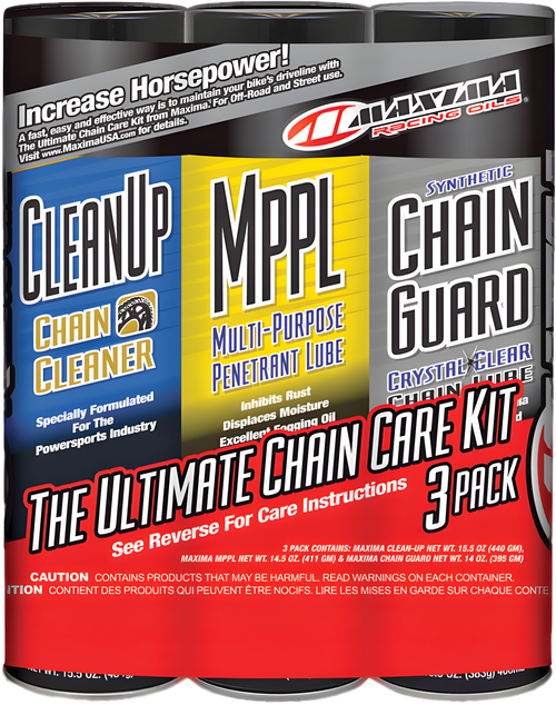 Maxima Ultimate Synthetic Chain Guard Care Kit - 3/PK