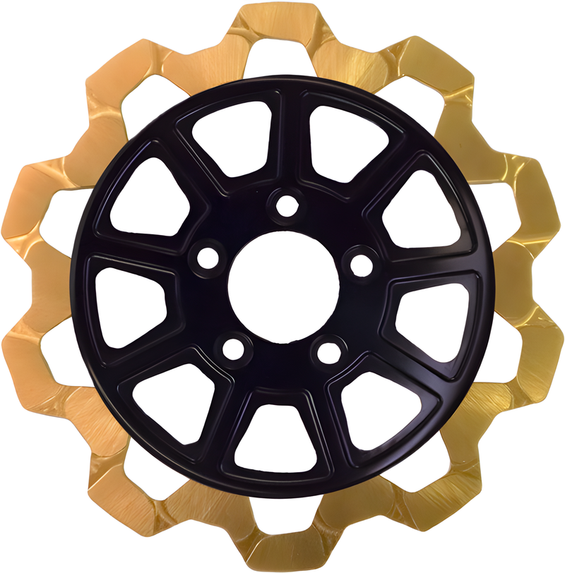 Lyndall Brakes 9 Spoke Bow Tie Rotors - Rotor Rear BLK/Gold BOW TIE 11.5