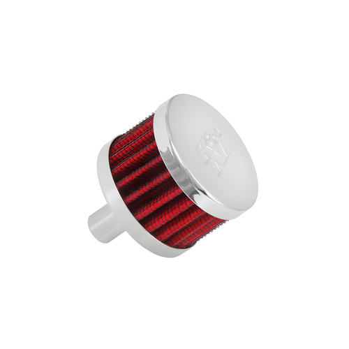 K&N Crankcase Vent Air Filter - Direct Mount - Chrome 1/2in