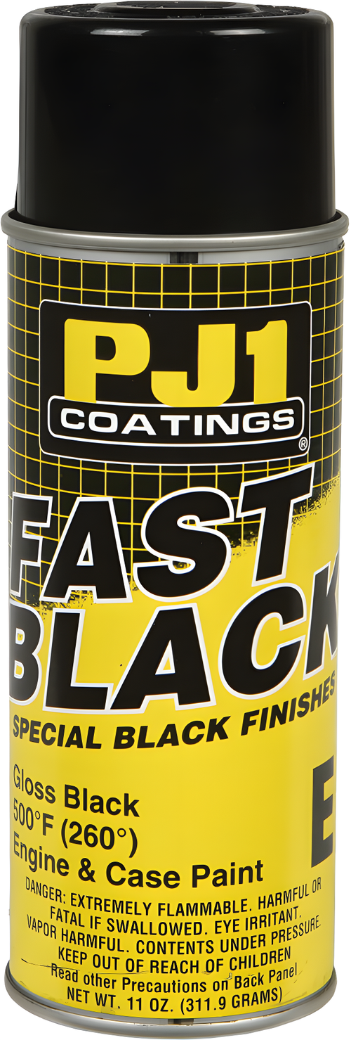 PJ1 11oz Aerosol Fast Black Paint - Engine Paint Gloss Black 11oz