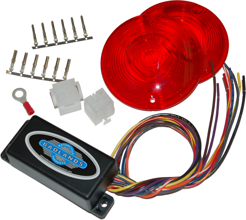 NAMZ Custom Cycle Run, Brake & Turn Signal Modules with Equalizer & Red Lens Ki… — Harley-Davidson (1986-1990)