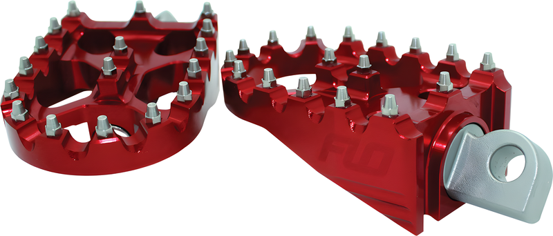 Flo Motorsports Moto Style Footpeg Set - Style Footpeg SET RED 2