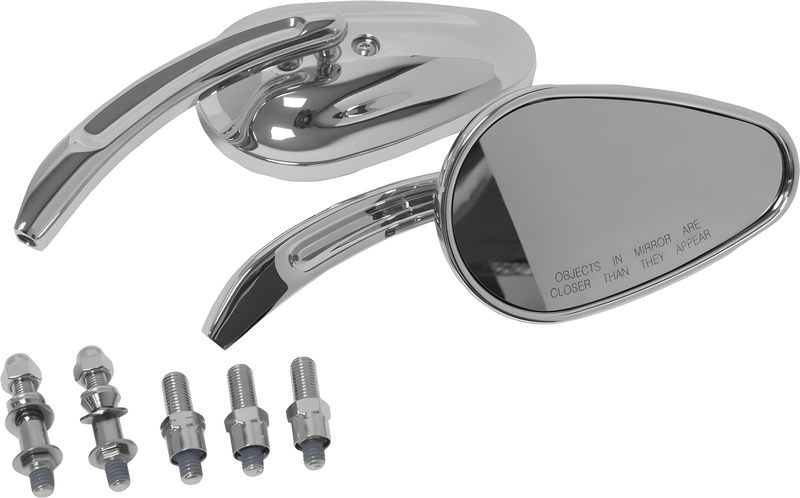 Harddrive Tapered Custom Die Cast Mirror - Chrome