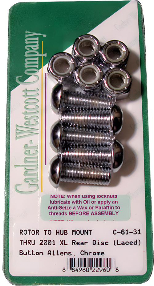 GardnerWestcott Brake Rotor Bolts - Allen Bolts 92-UP BIG Twin Laced Wheel