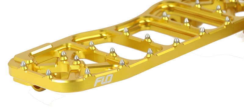 Flo Motorsports V5 Floorboards - Gold — Harley-Davidson Electra Glide Ultra Classic, Electra Glide Classic, Road King (1980-2020)