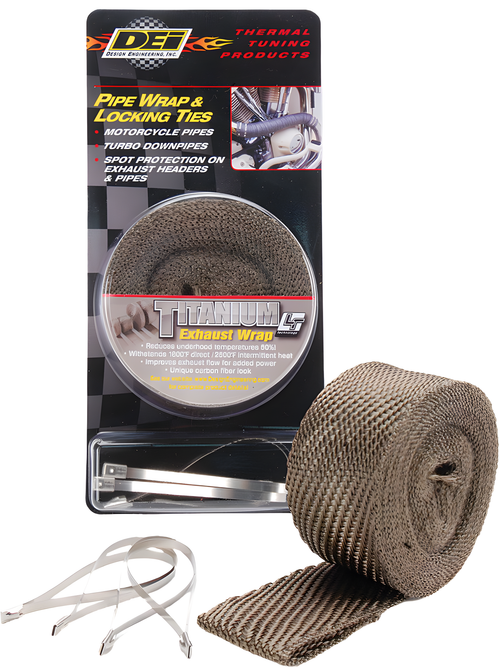 DEI Exhaust Wrap & Tie Kit - Locking Ties Titanium