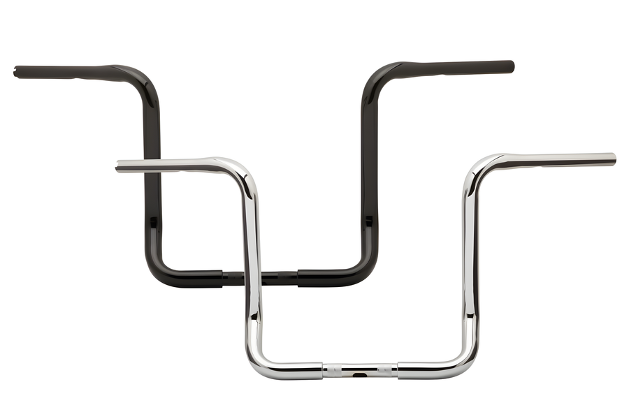 Burly Brand Bagger Bars 1.25" TBW Black Handlebars - B12-2002B - Harley Touring & Softail