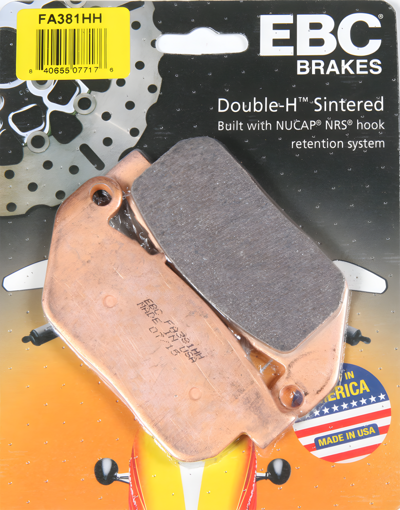 EBC Standard Brake Pads - Fa381hh Double-H Sintered — Harley-Davidson Sportster 1200 Custom, Super Low, Sportster 1200 Low (2004-2013)