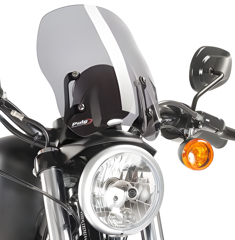 PUIG Naked New Gen Windscreen - Light Smoke `04-UP XL (ex 48) — Harley-Davidson Sportster 1200 Custom, Super Low, Iron 883 (2004-2020)
