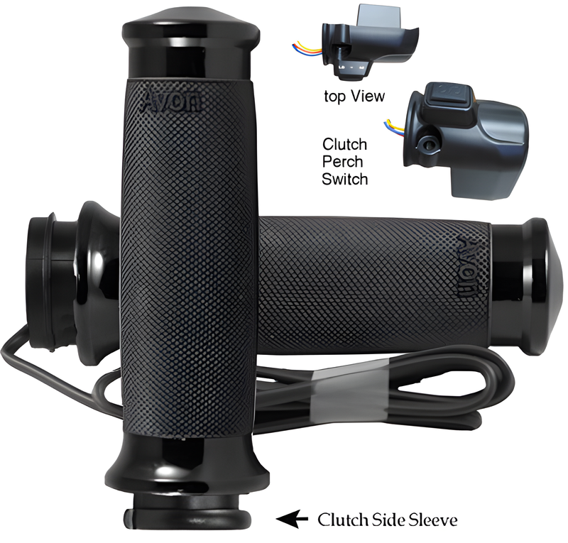 Avon Custom Contour Heated Grips - FBW Heated Grips 15-UP Fltr Black — Harley-Davidson Road Glide Special, Road Glide, Road Glide Ultra (2015-2021)