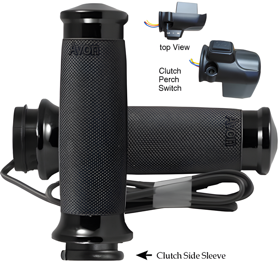 Avon Custom Contour Heated Grips Black - Harley Road Glide