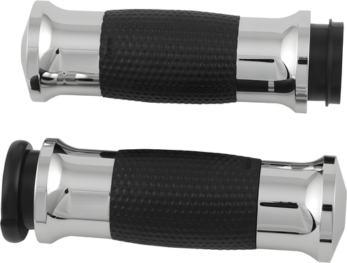 Avon Air Gel Grips - W/Cable Throttle Chrome — Harley-Davidson Softail Heritage Classic, Softail Fat Boy, Electra Glide Classic (1984-2018)