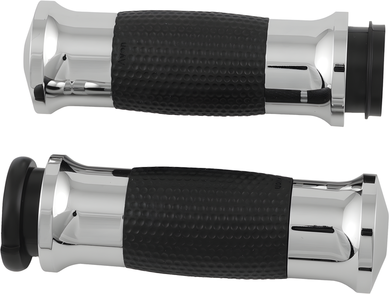 Avon Air Gel Grips - W/Cable Throttle Chrome — Harley-Davidson Softail Heritage Classic, Softail Fat Boy, Electra Glide Classic (1984-2018)