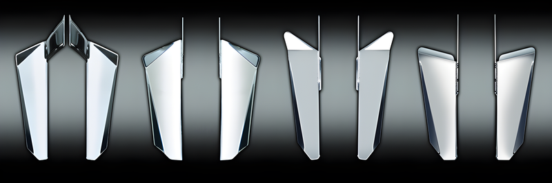 National Cycle Switchblade Chrome Lowers H-D For Qs Kits - Hardware — Harley-Davidson Sportster 883, Dyna Wide Glide, Softail Custom (1980-2021)