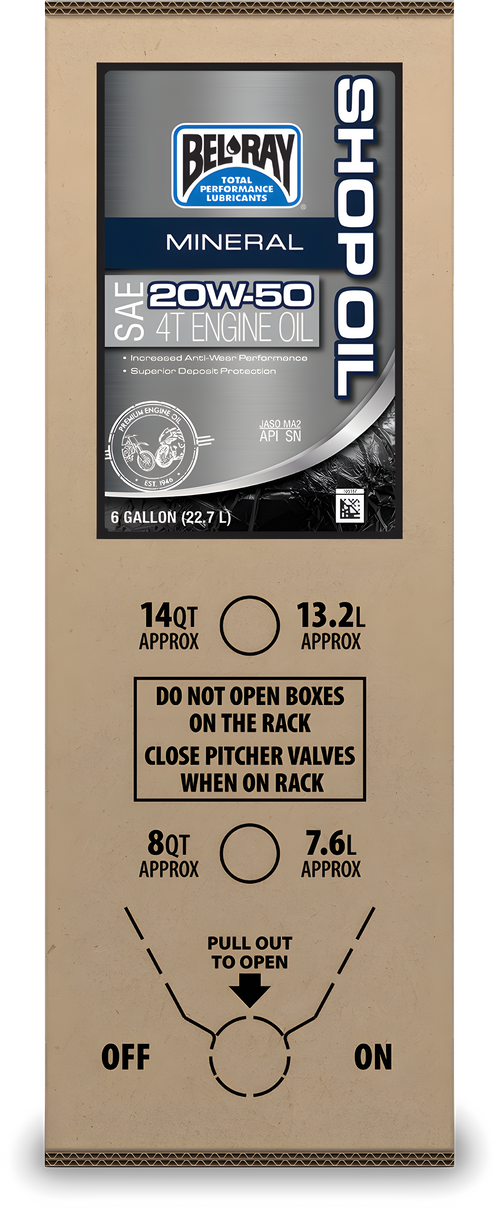 Bel-Ray Shop Oil - Mineral Engine OIL 20w50 6gal BIB