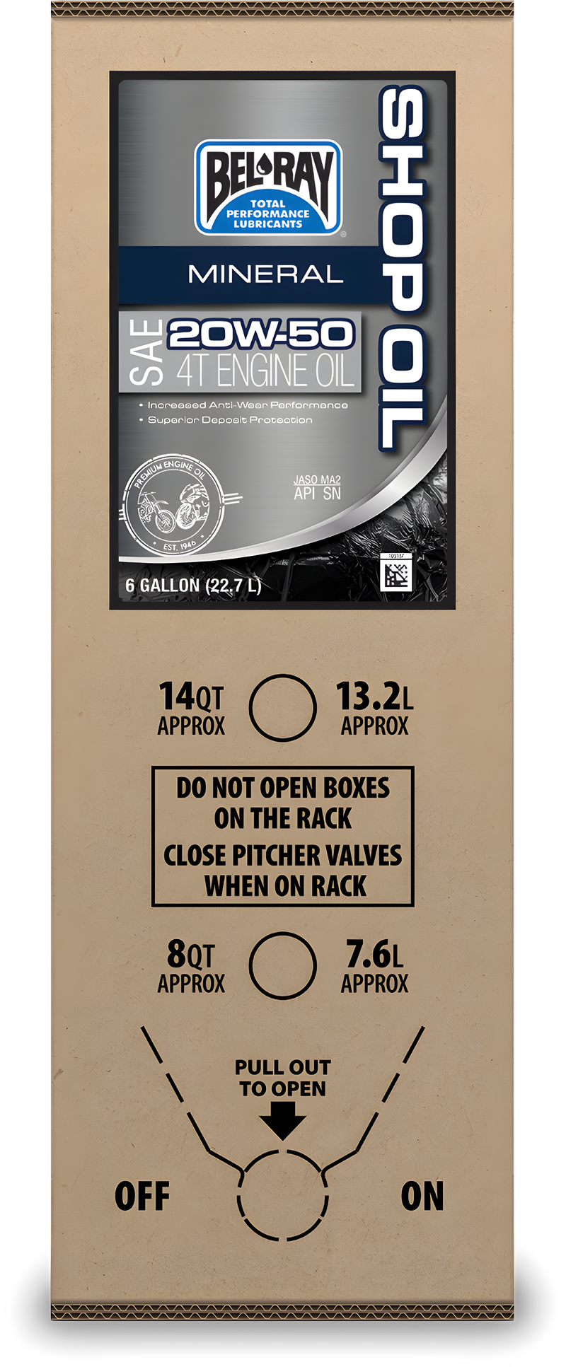 Bel-Ray Shop Oil - Mineral Engine OIL 20w50 6gal BIB