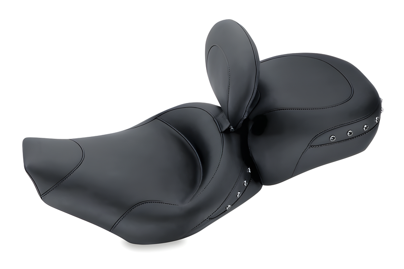 Mustang Motorcycle Solo with Driver Backrest Black Pearls — 1997-2007 Harley-Davidson