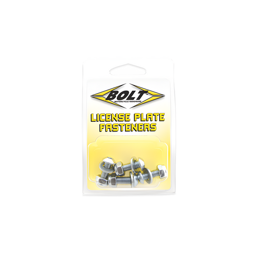 Bolt License Plate Bolts/Nuts - Zinc Plated Steel 4/PK