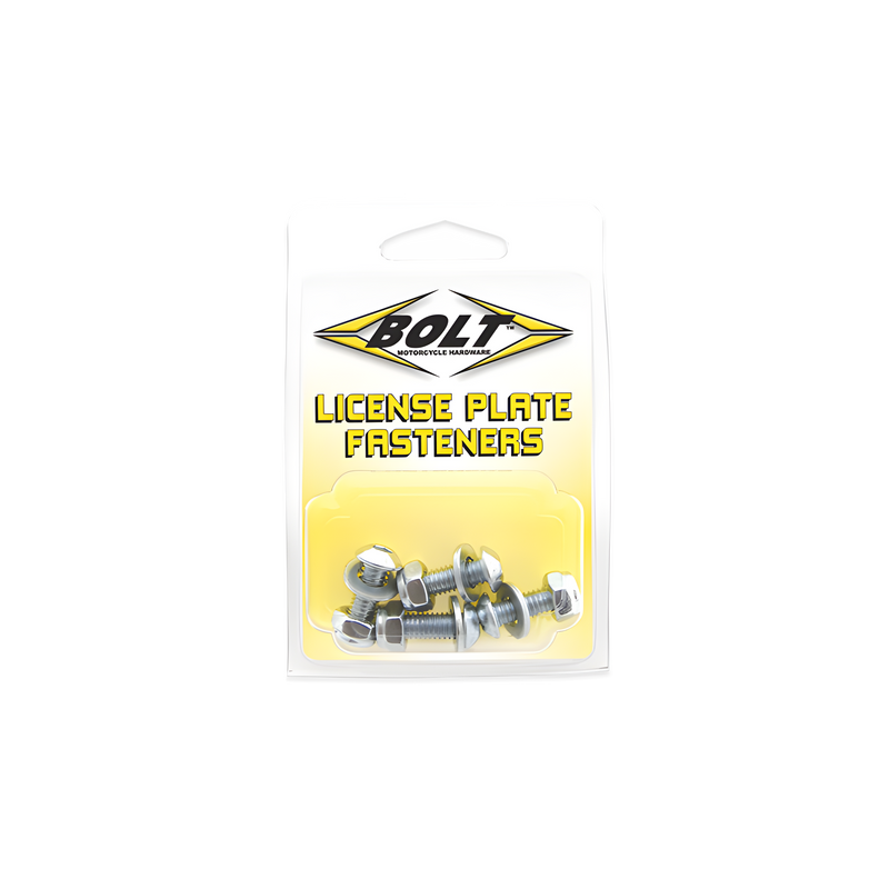 Bolt License Plate Bolts/Nuts - Zinc Plated Steel 4/PK