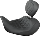 Mustang Motorcycle Solo with Driver Backrest Diamond — 2006-2017 Harley-Davidson Dyna Wide