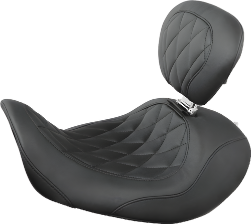 Mustang Motorcycle Solo with Driver Backrest Diamond — 2006-2017 Harley-Davidson Dyna Wide