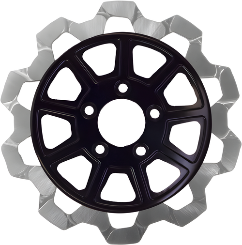 Lyndall Brakes 9 Spoke Bow Tie Rotors - Rotor Front BLK/SIL BOW TIE 11.8