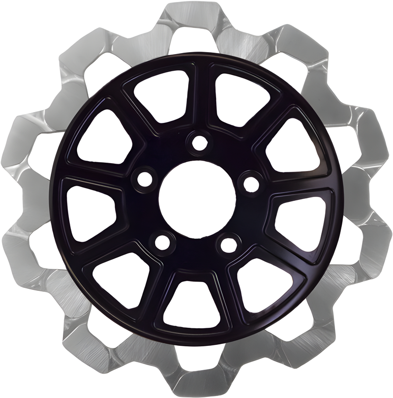 Lyndall Brakes 9 Spoke Bow Tie Rotors - Rotor Front BLK/SIL BOW TIE 11.8