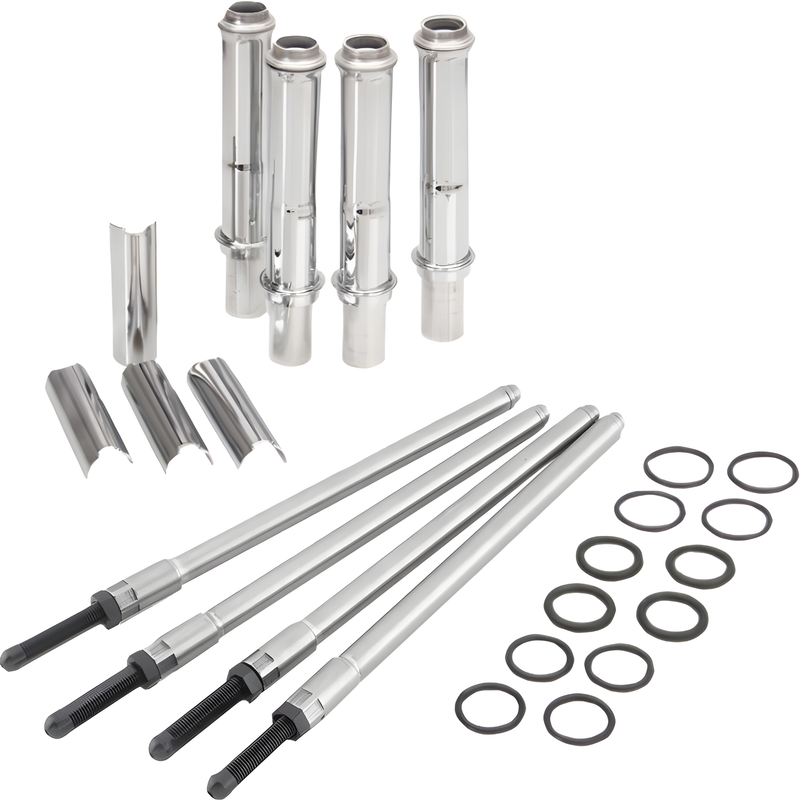 Rocket Performance Garage Llc Speedy Pushrod Kits - KIT W/Covers Chrome, M8 201… — Harley-Davidson (2017-2026)