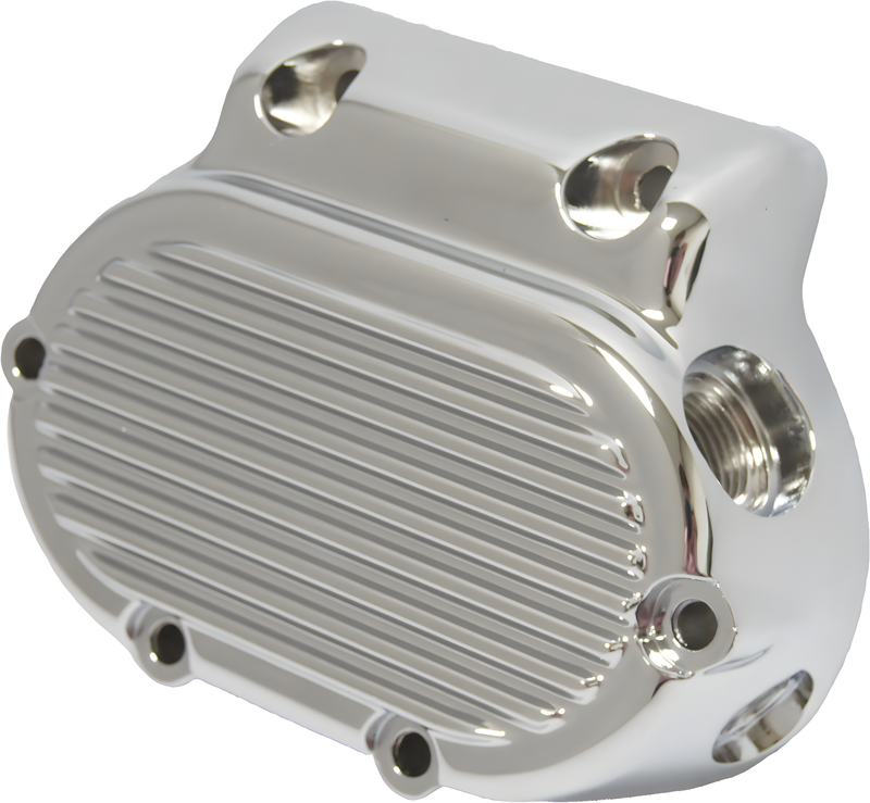 Harddrive Transmission Side Cover - 5 Speed Finned Chrome BIG Twin 1987-2006 — Harley-Davidson (1987-2006)