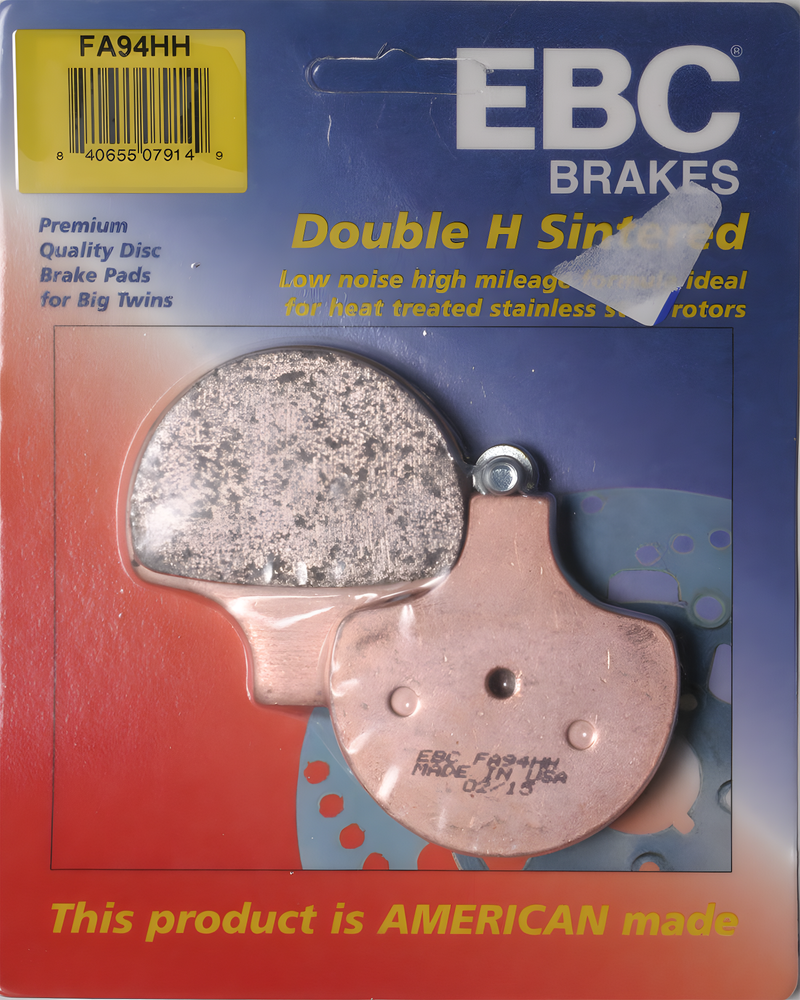 EBC Standard Brake Pads - Fa94hh Double-H Sintered — Harley-Davidson Softail Springer, Electra Glide Classic, Softail Custom (1984-2010)