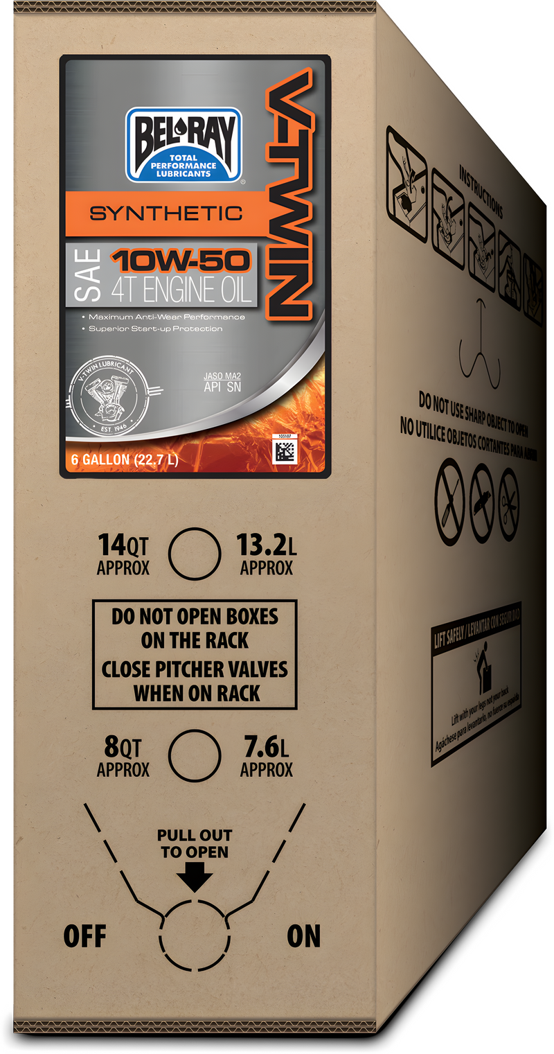 Bel-Ray V-Twin Synthetic Engine Oil - Full SYN Engine OIL 4t 10w50 6gal BIB