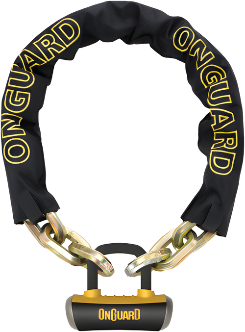 Onguard Beast 8016L Chain Lock - With U-Lock Black/Yellow 6 FT