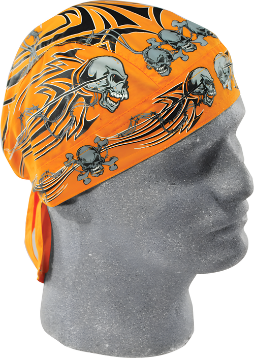 Zan Flydanna - Orange Tribal Skull
