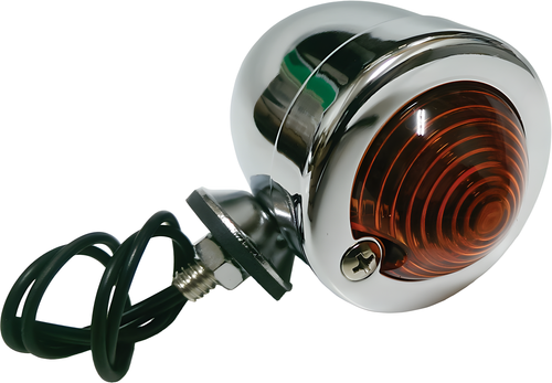 Harddrive Bullet Light - Marker Light Chrome Amber Lens Single Filament