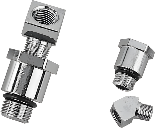 Harddrive Oil Line Fitting - Pressure Gauge Fitting SET Chrome