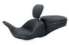 Mustang Motorcycle 1 Piece with Driver Backrest Black Pearls — 2008-2021 Harley-Davidson