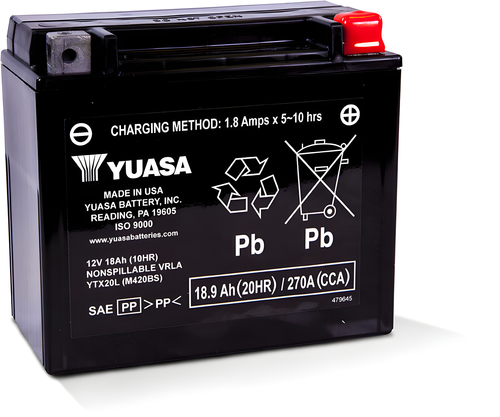 Yuasa Sealed Factory Activated - Ytx20l Sealed Factory Activated