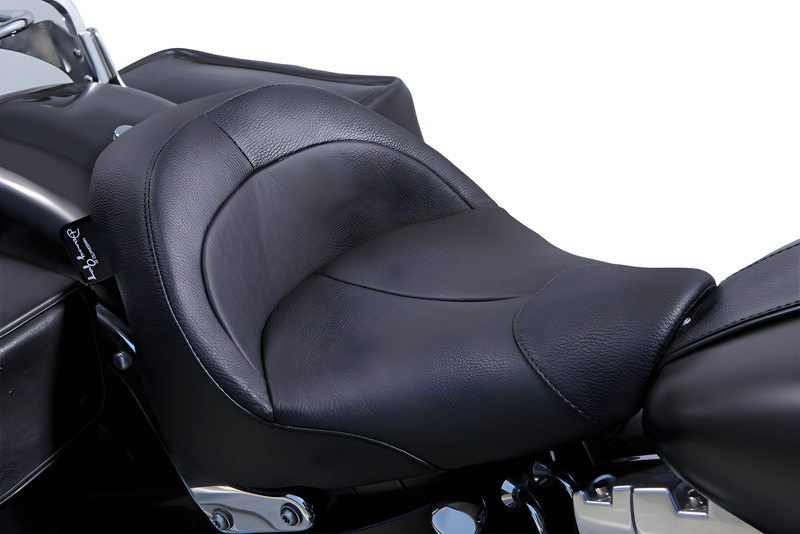 Danny Gray BigIST Solo Leather Seat - Fxst `06-`10, Flstf/B `2007-2017 — Harley-Davidson Softail Fat Boy, Softail Fat Boy Lo, Softail (2006-2017)