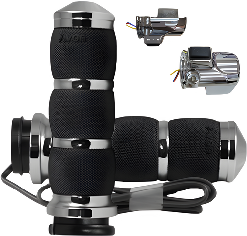 Avon Air cushion twist grip - Heated Black Twist Grip — Harley-Davidson Road Glide Limited, Trike Road Glide 3, Road Glide Custom (2023-2024)