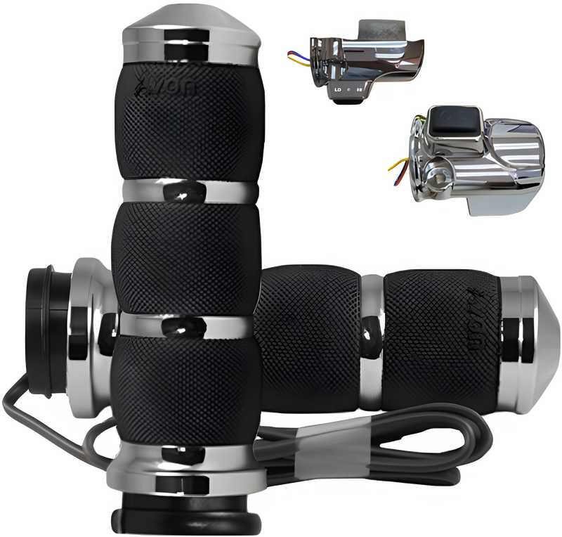 Avon Air cushion twist grip - Heated Black Twist Grip — Harley-Davidson Road Glide Limited, Trike Road Glide 3, Road Glide Custom (2023-2024)