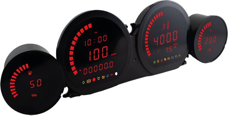 Koso 4 PIECE LED GAUGES `14-22 FLHT FLHX FLTR - RED LED Gauges `2014-2022 Flht… — Harley-Davidson (2014-2022)
