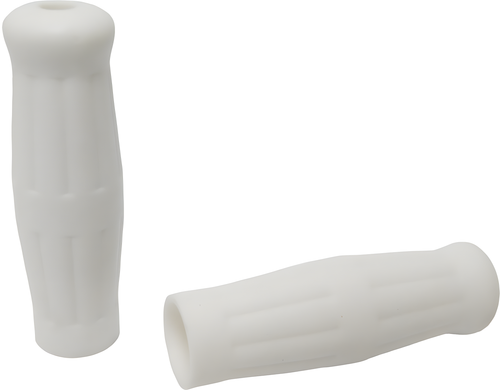 Harddrive Old School Grips - White W/O Throttle Sleeve — Harley-Davidson Softail Heritage Classic, Softail Fat Boy, Electra Glide Classic (1984-2018)