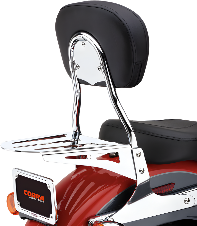 Cobra Round Sissy Bar - Chrome Flst/C/N/S/SC 2000-2017 — Harley-Davidson Softail Heritage Classic, Softail Fat Boy, Softail Deluxe (2000-2017)