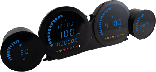 Koso 4 PIECE LED GAUGES `14-22 FLHT FLHX FLTR - Blue LED Gauges `2014-2022 Flht… — Harley-Davidson (2014-2022)