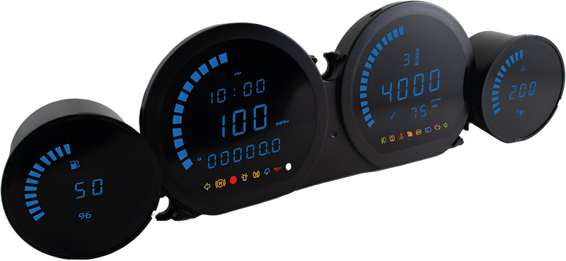 Koso 4 PIECE LED GAUGES `14-22 FLHT FLHX FLTR - Blue LED Gauges `2014-2022 Flht… — Harley-Davidson (2014-2022)