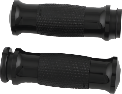 Avon Air Gel Grips - W/F-B-W Throttle Black — Harley-Davidson Road King, Electra Glide Ultra Classic, Street Glide (2008-2019)