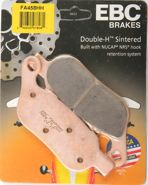 EBC Standard Brake Pads - Fa458hh Double-H Sintered — Harley-Davidson Softail Fat Boy, Softail Heritage Classic, Softail Deluxe (2008-2017)